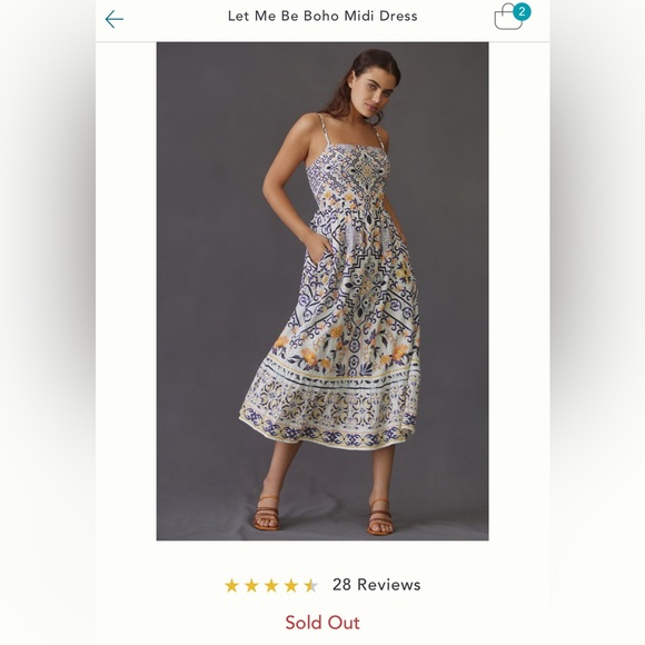 Anthropologie Let Me Be Boho MIDI Dress - Picture 1 of 4